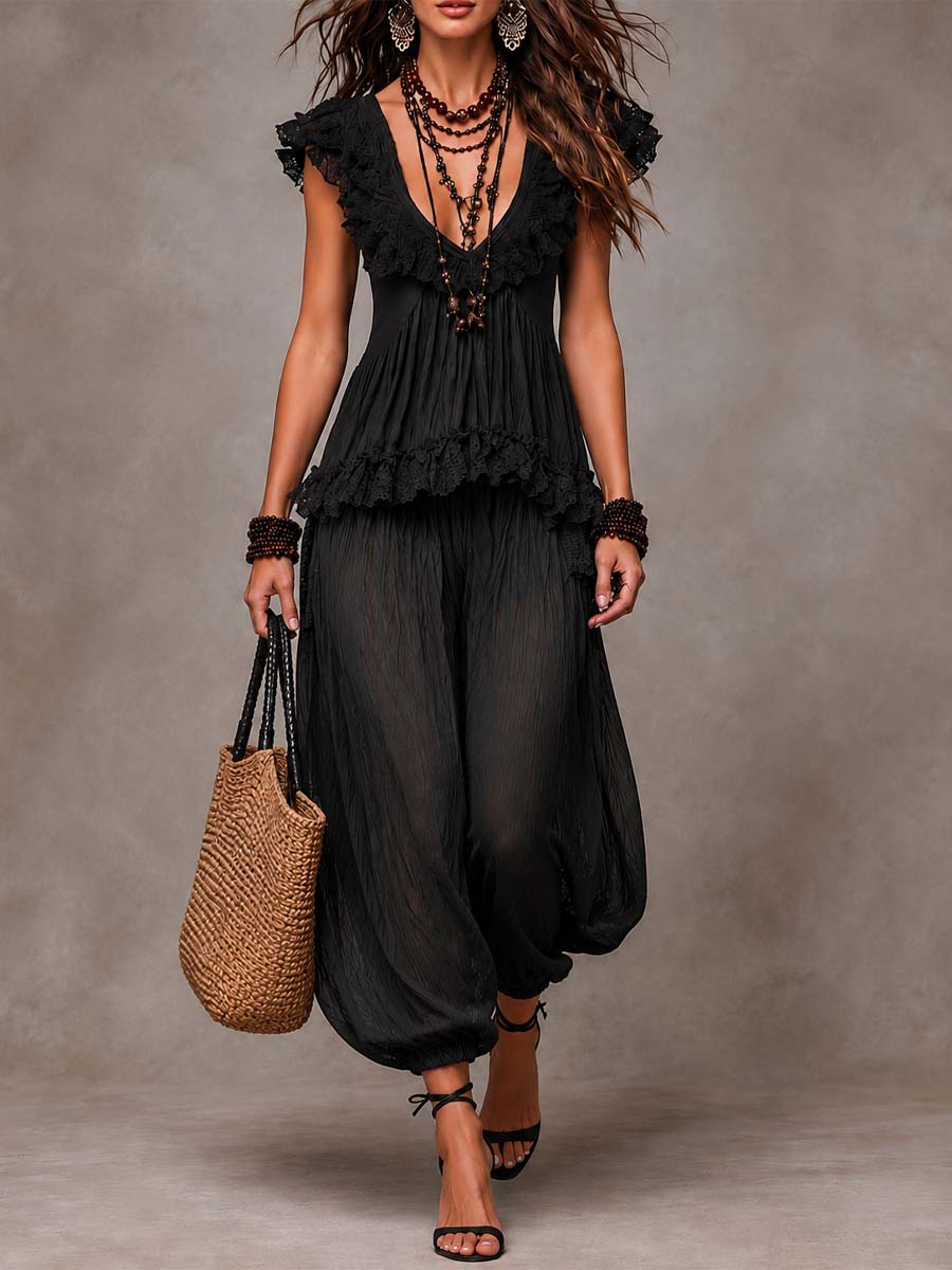 Ramona Bohemian V-Neck Set