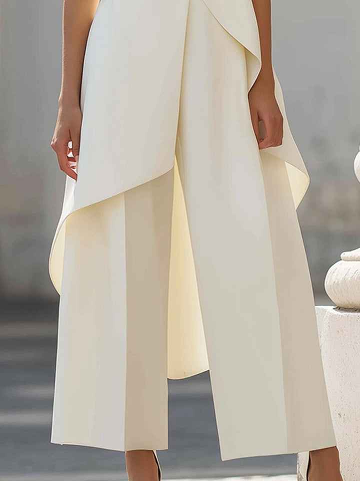 Lesley | Sculpted High-Neck Wide-Leg Jumpsuit for Women