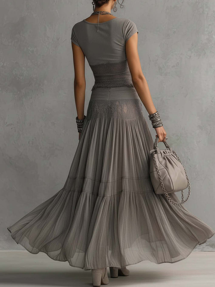 Adrienne | Elegant Lace Two-Piece Maxi Set