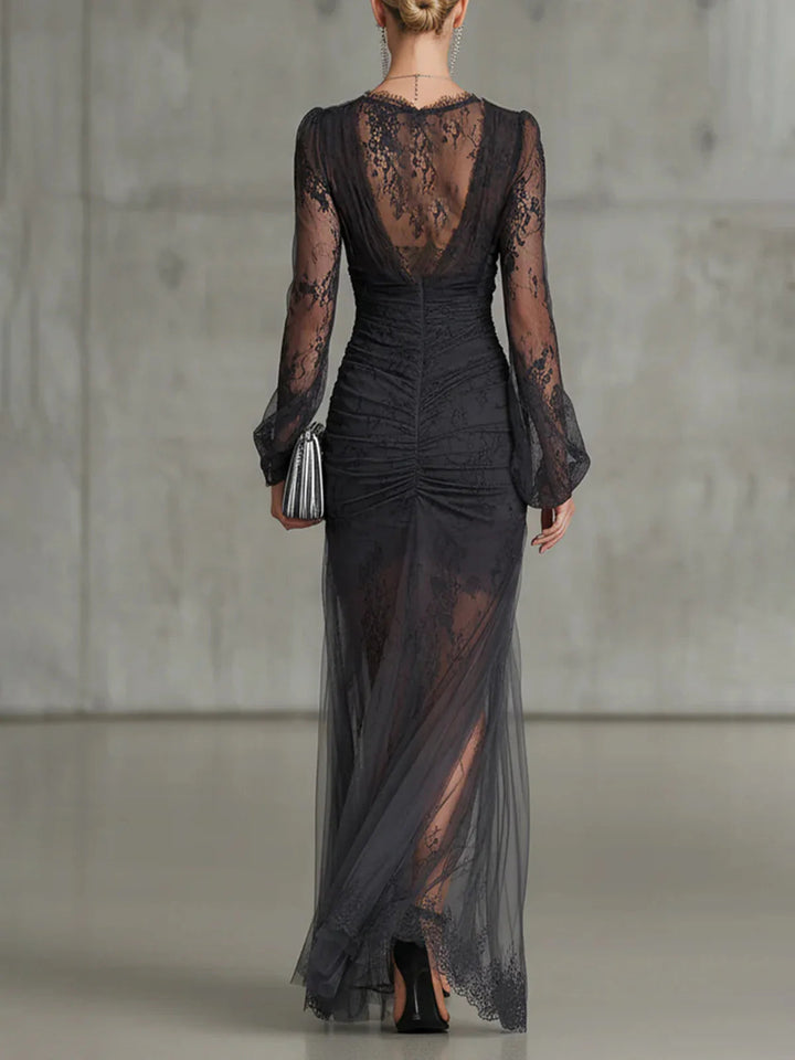 Imogen | Lace Ruched Sheer Dress