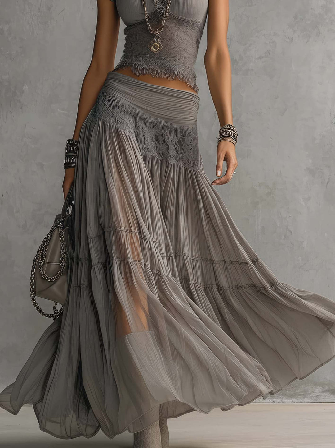 Adrienne | Elegant Lace Two-Piece Maxi Set