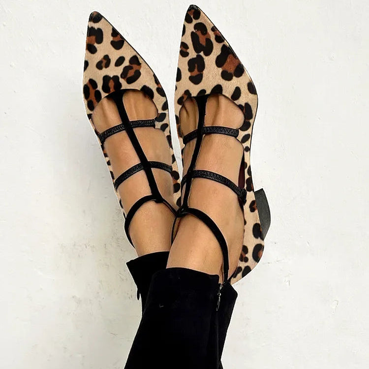 Domenica - Heeled Shoes with Leopard Strap