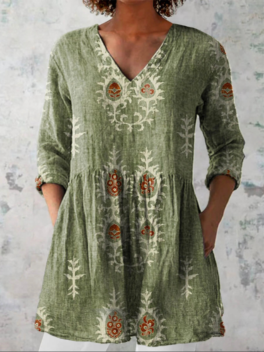 Persephone | Long Blouse with V-Neck