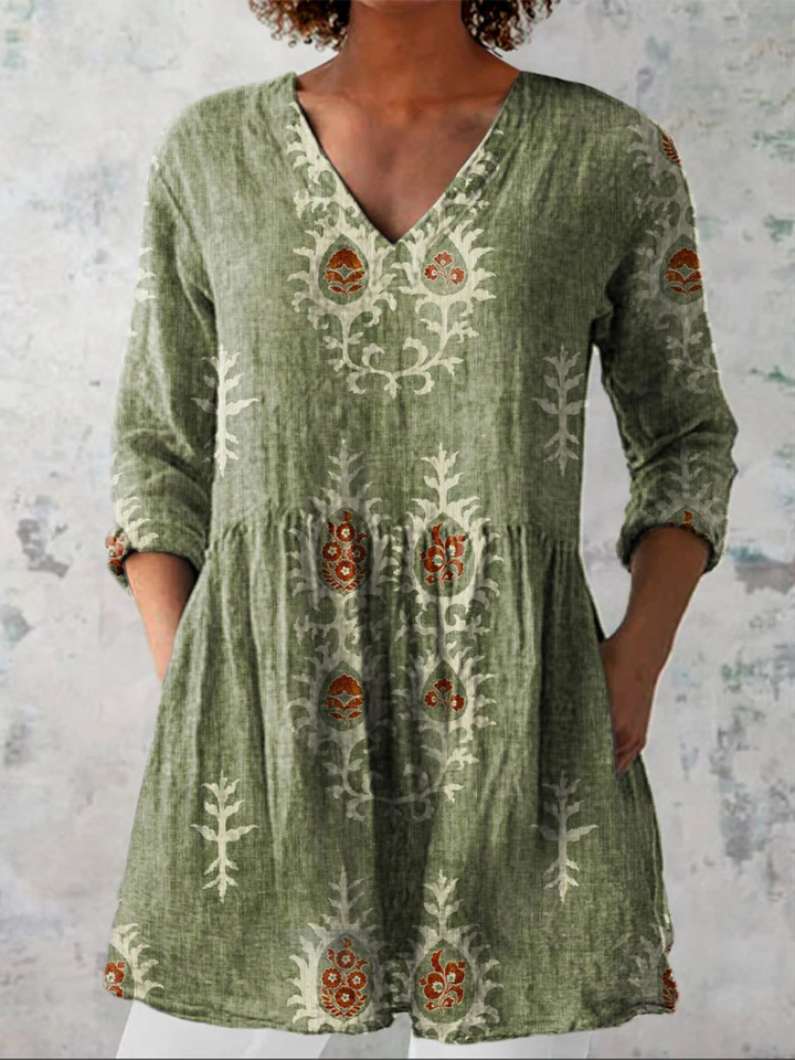 Persephone | Long Blouse with V-Neck