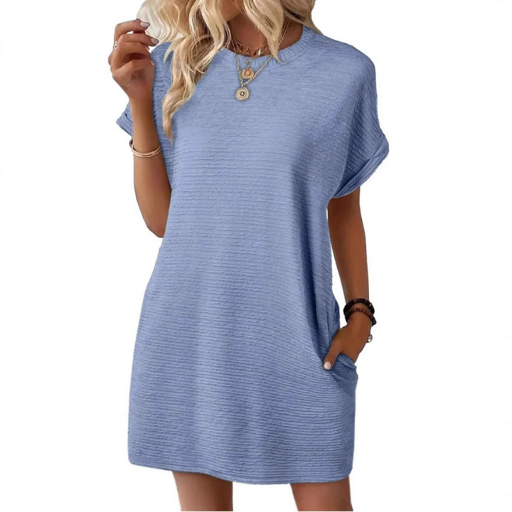 JOELLE – Casual Minimalist Round Neck Summer Dress