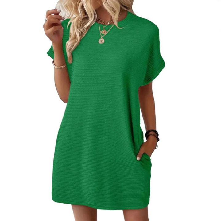 JOELLE – Casual Minimalist Round Neck Summer Dress