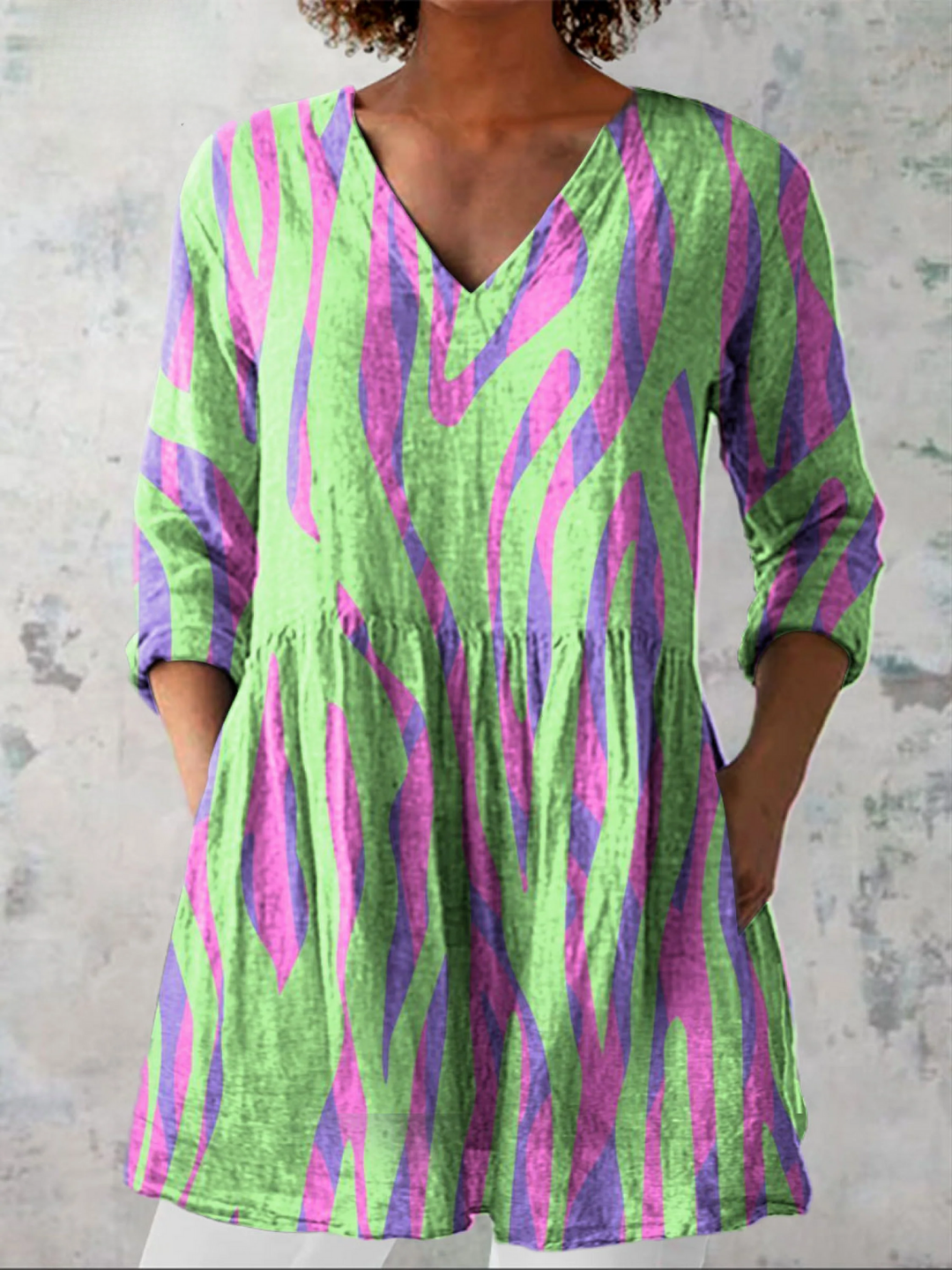 Phoebe | Long Blouse with V-Neck