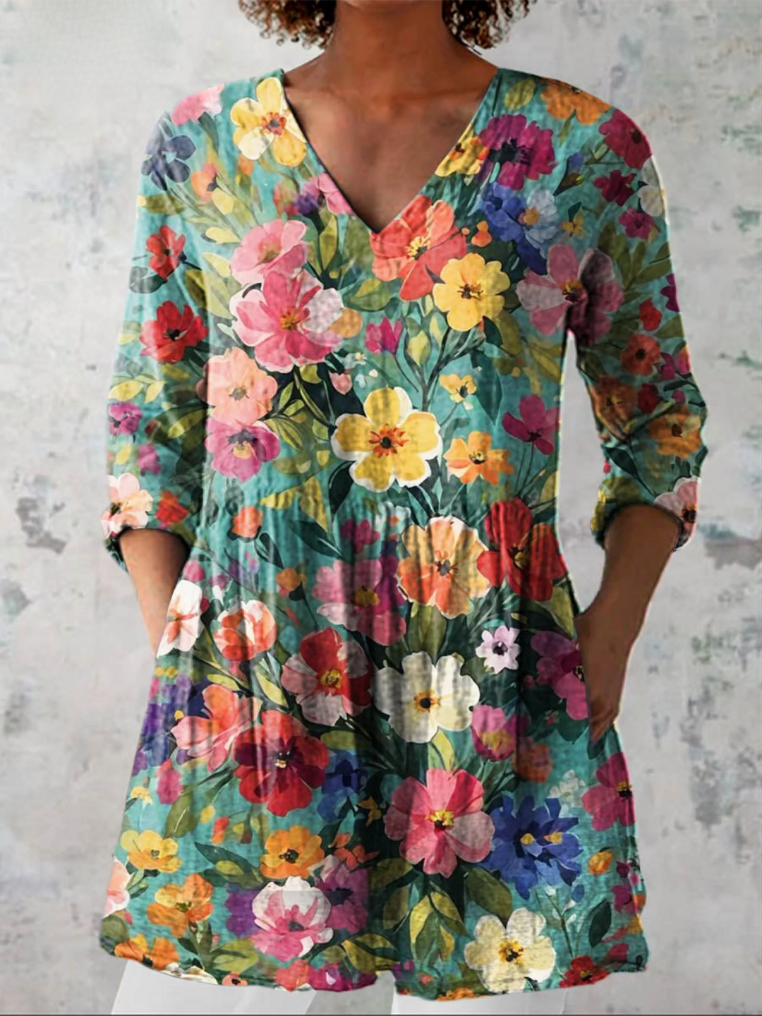 Sybil | Long Blouse with V-Neck