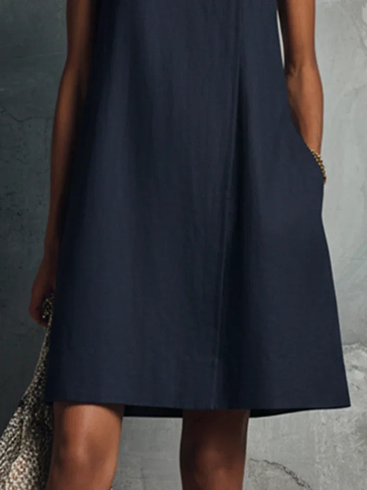 VIVIAN | ASYMMETRIC BUTTON MINI DRESS