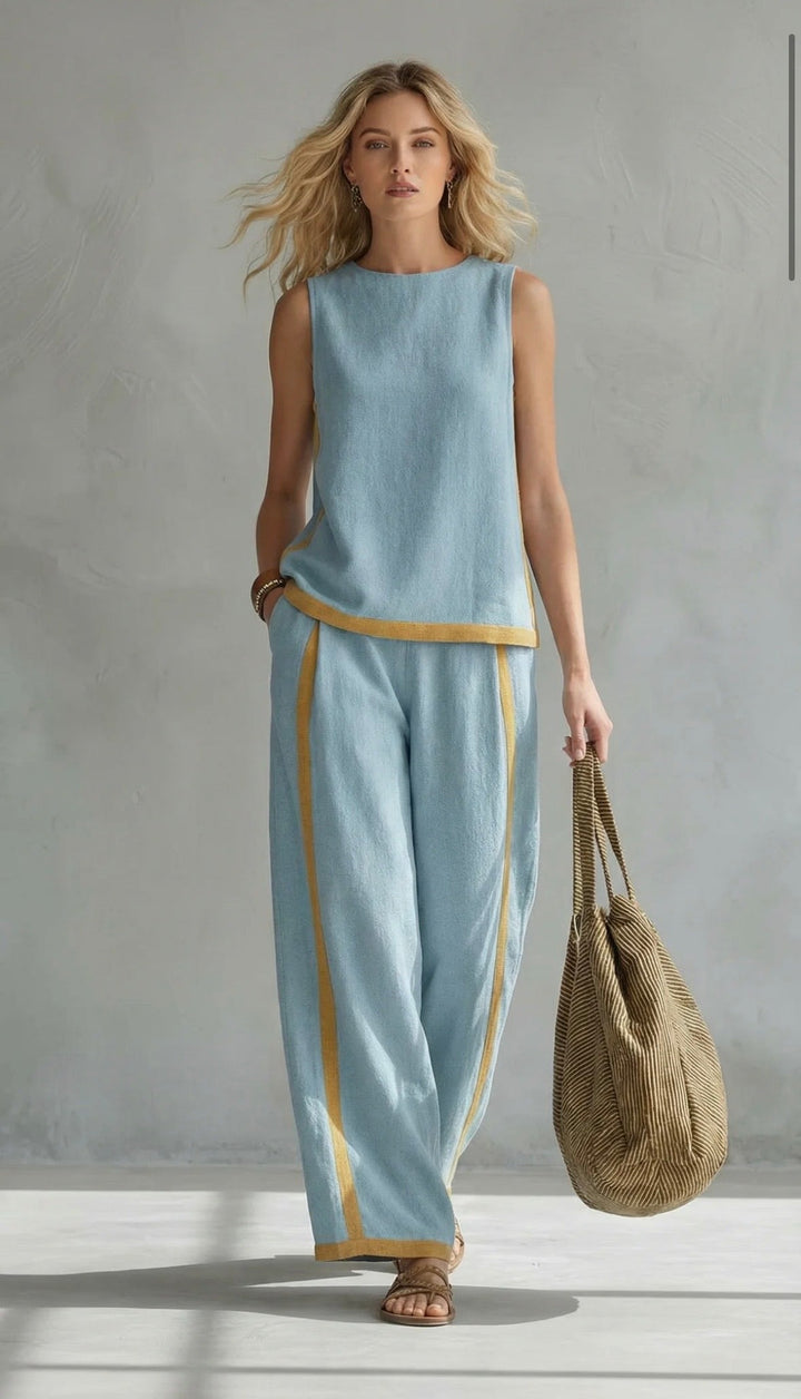 Elisa – Complete vest and trousers in two-tone grey