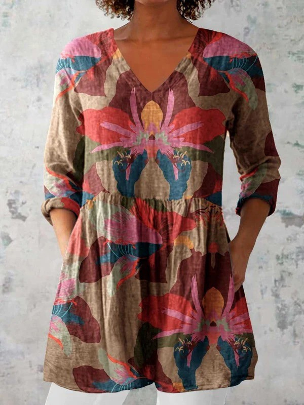 Virginia | Long Blouse with V-Neck