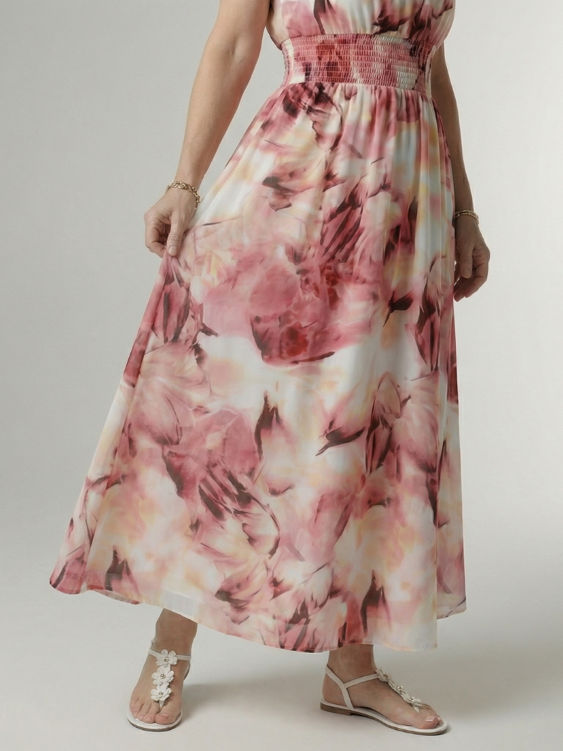 Adelia | Gathered Halter Midi Dress