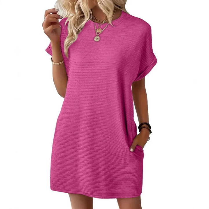 JOELLE – Casual Minimalist Round Neck Summer Dress