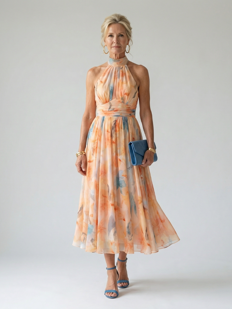 Paulette™ Soft Halter Midi Dress