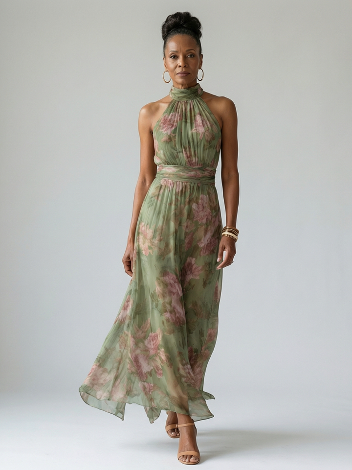 Patricia™ Gathered Halter Midi Dress