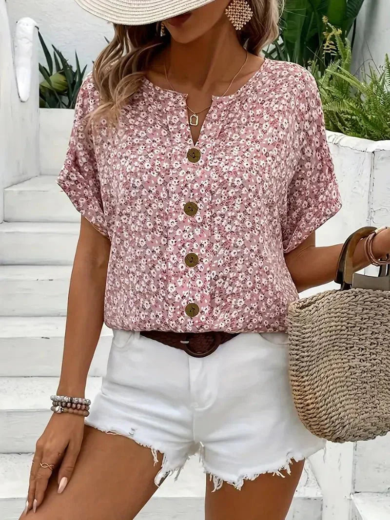 Elda | Wildflower Notch Blouse
