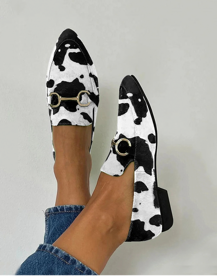 Donata - Printed loafers with buckle detail