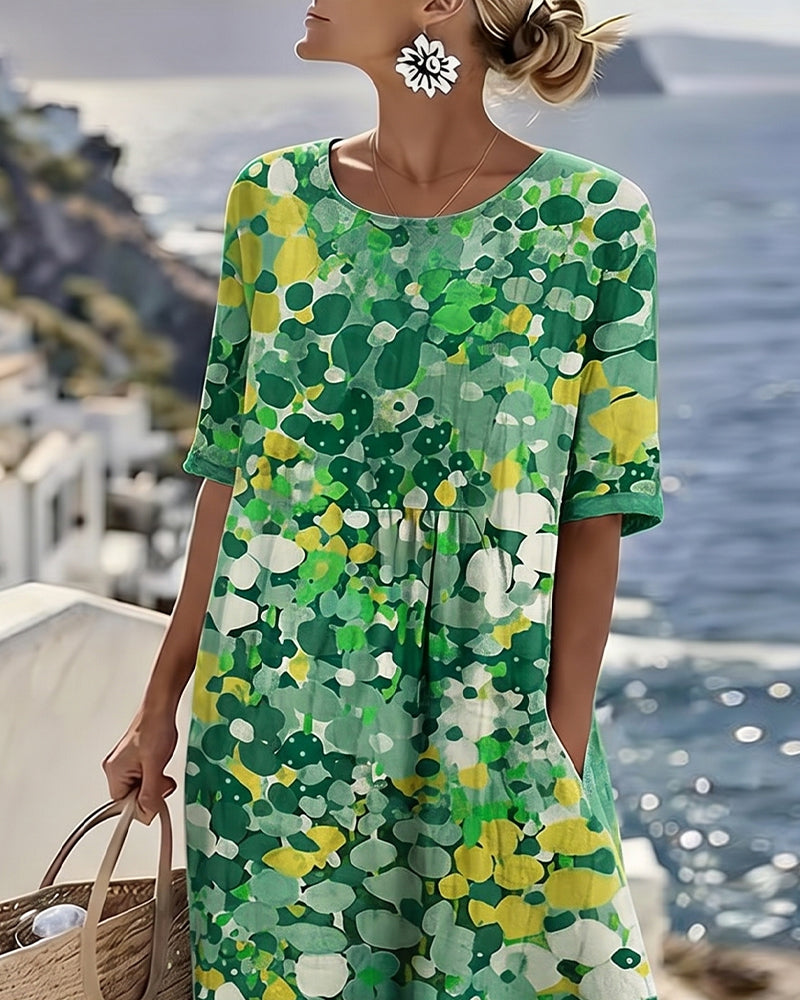 MAGALI™ - ELEGANT FLORAL SUMMER MIDI DRESS
