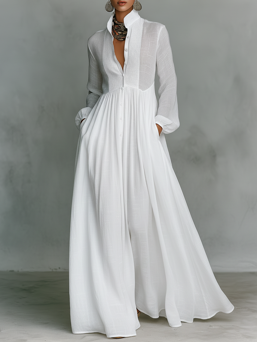 Maeve | Flowing Button-Front Maxi Dress