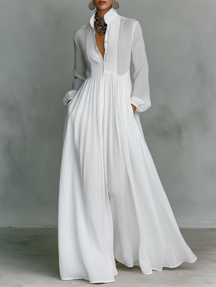 Maeve | Flowing Button-Front Maxi Dress