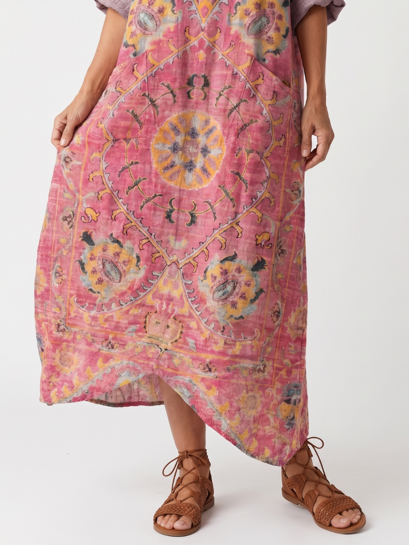 Ophelia | Abstract Print Relaxed Pocket Midi Dress
