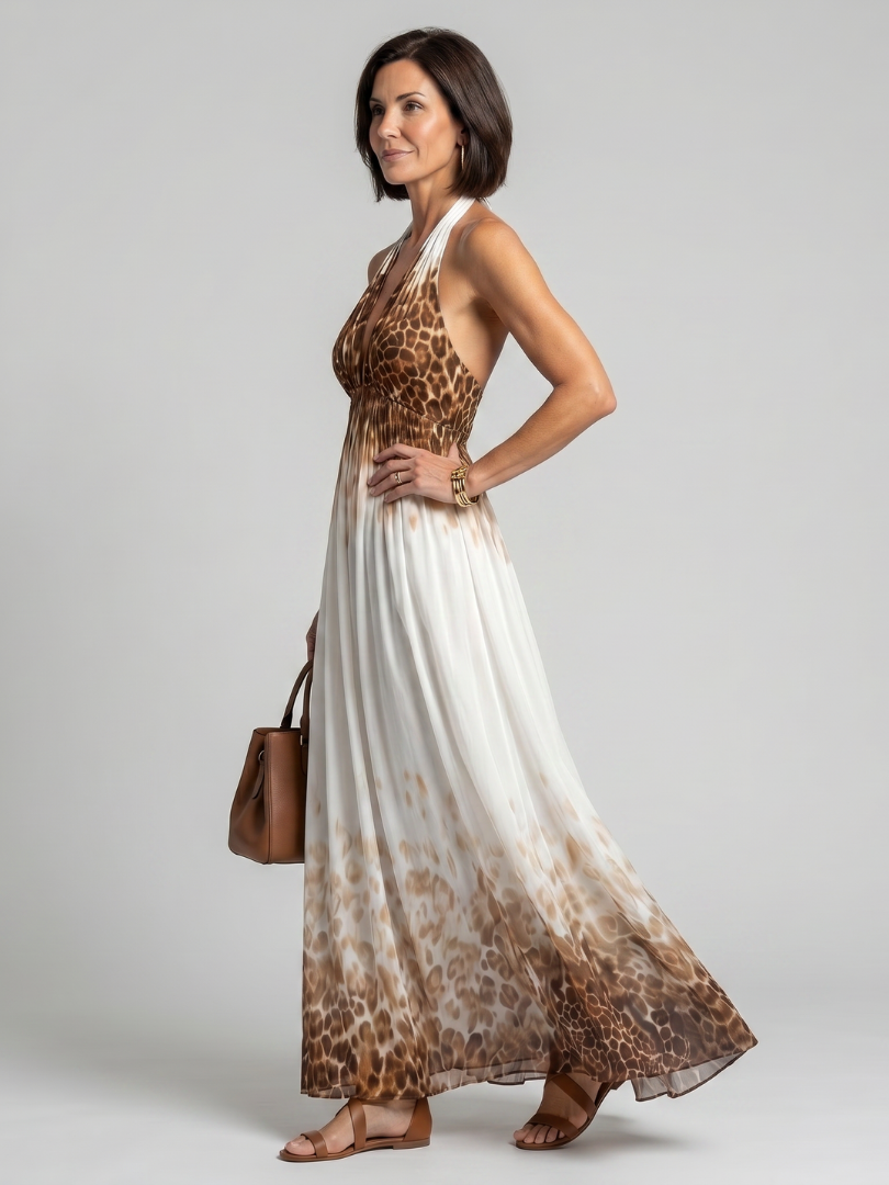 Harrow & Lane Pleated White Midi Dress