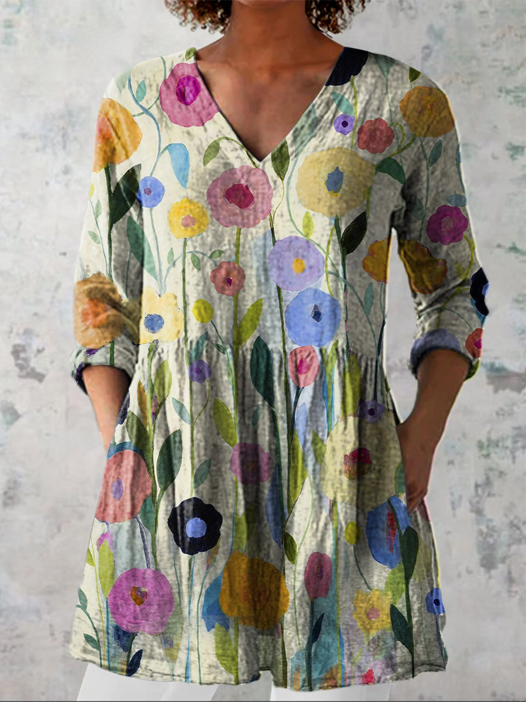 Christabel | Long Blouse with V-Neck