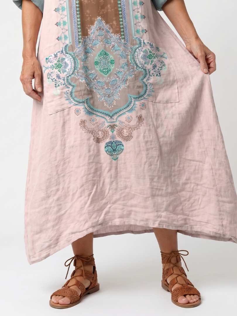 Sabine | Designer Panel Relaxed Pocket Midi Dress