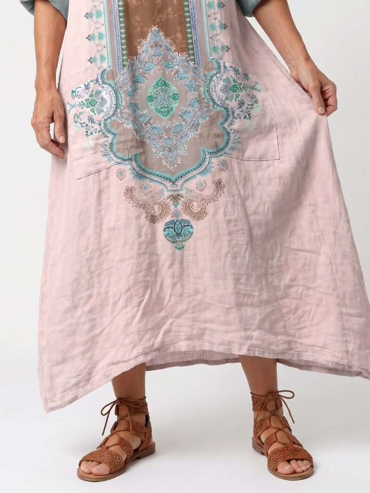 Sabine | Designer Panel Relaxed Pocket Midi Dress