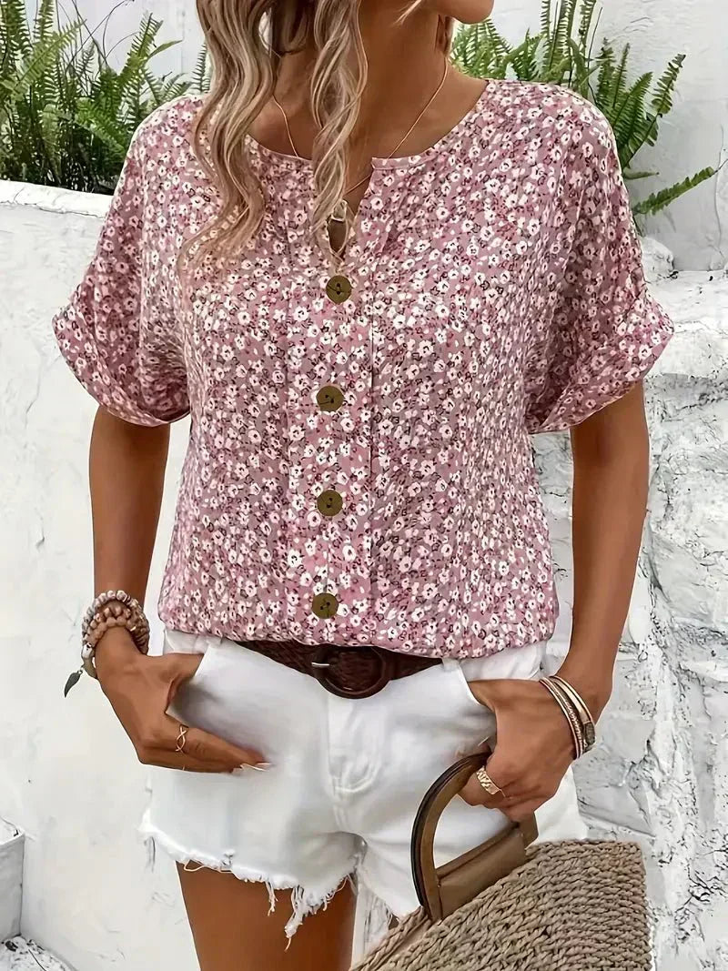 Elda | Wildflower Notch Blouse
