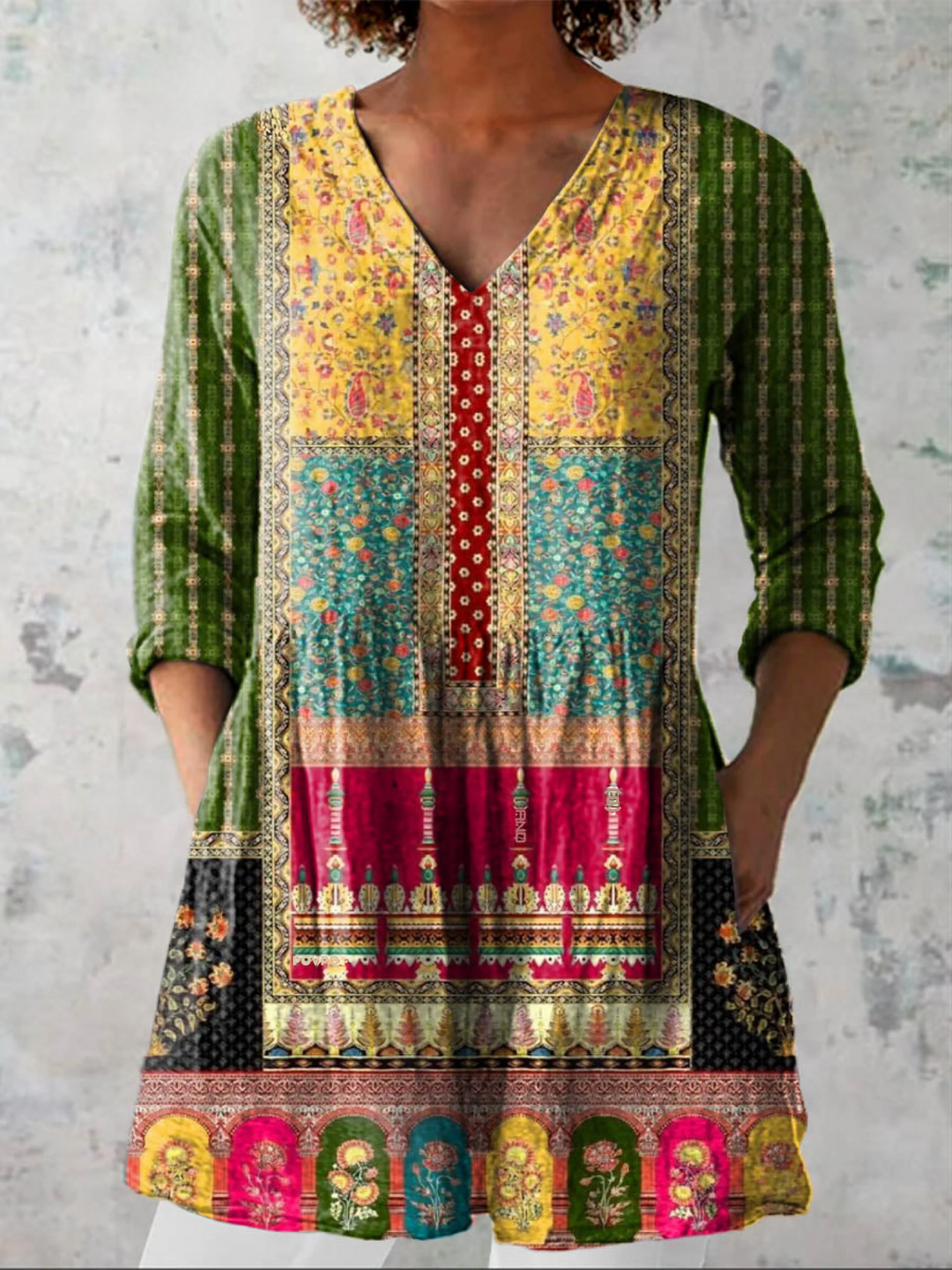 Rosetta | Long Blouse with V-Neck