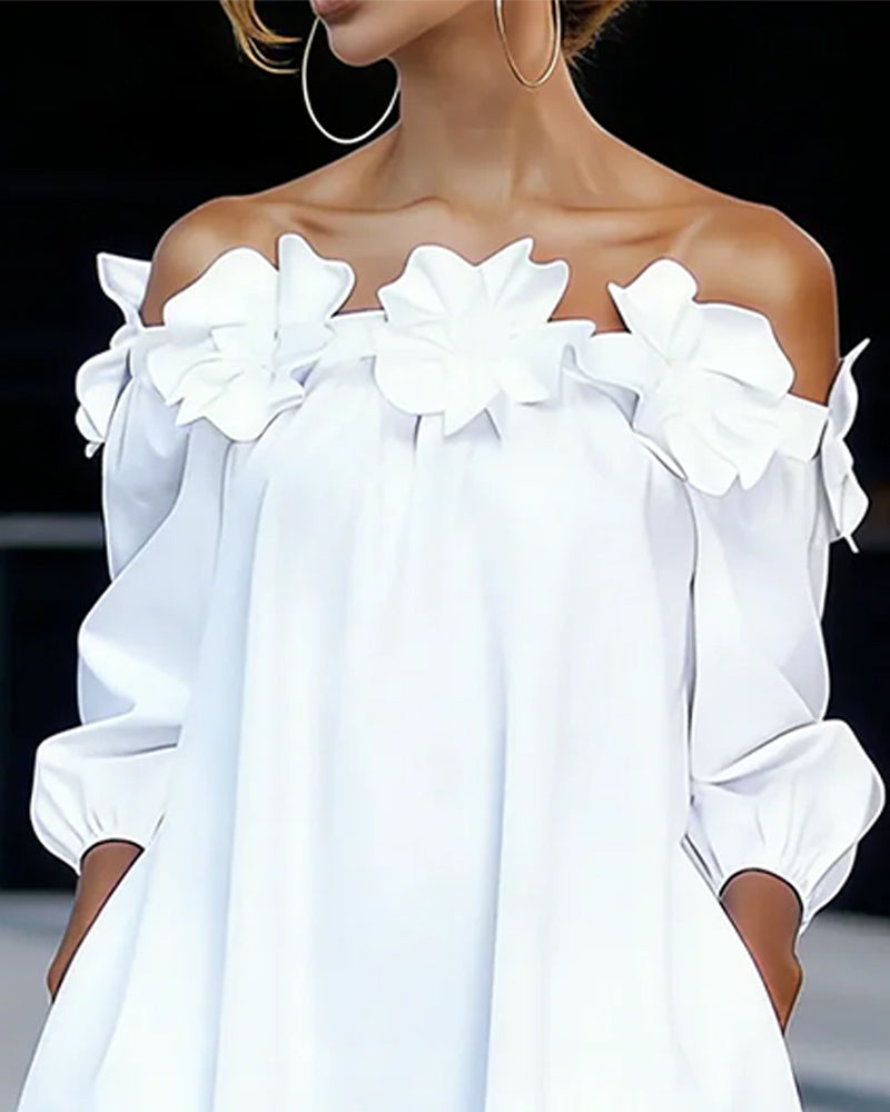 BRIONY | OFF-SHOULDER A-LINE DRESS