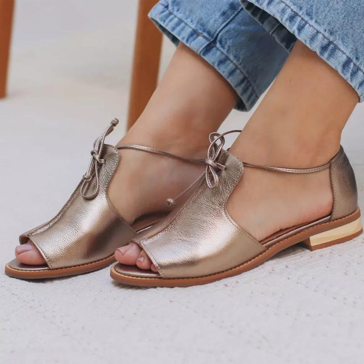 LUCIANA – STRAP-STYLE LEATHER SANDALS