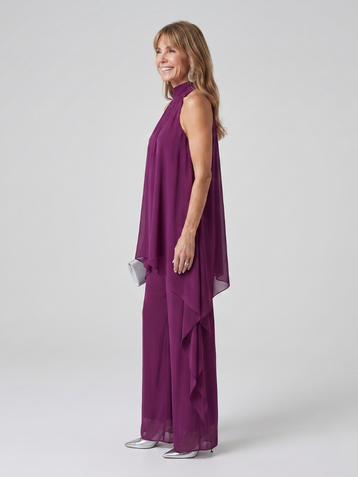 Angharad | Halter Neck Asymmetric Tunic Set