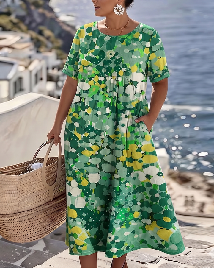 MAGALI™ - ELEGANT FLORAL SUMMER MIDI DRESS