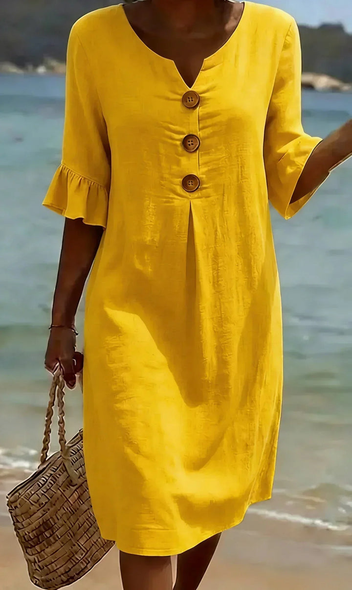 Manuela | Shift Dress with Puff Sleeves