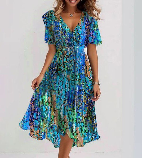 Fiammetta | Breezy Blue Midi Dress