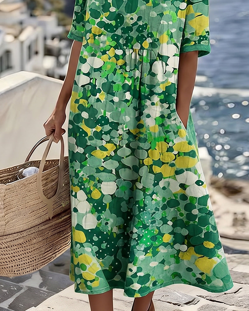 MAGALI™ - ELEGANT FLORAL SUMMER MIDI DRESS