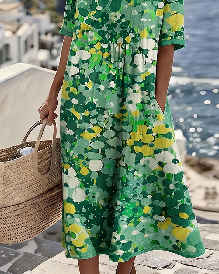 MAGALI™ - ELEGANT FLORAL SUMMER MIDI DRESS