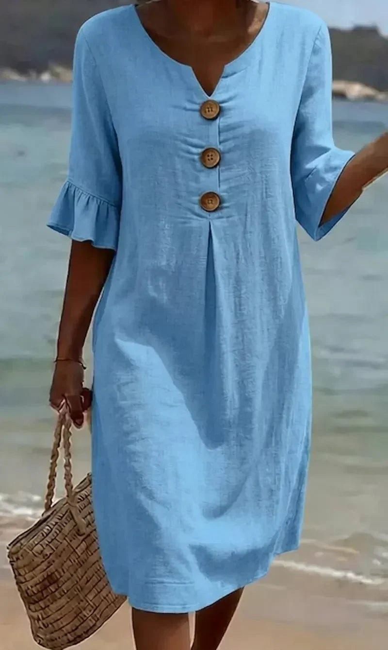 Manuela | Shift Dress with Puff Sleeves