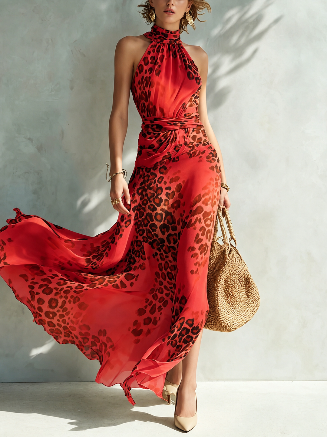 ORSOLA | GLAMOROUS ANIMAL PRINT MAXI DRESS