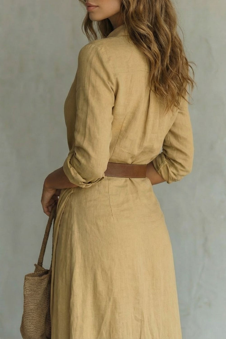 Vanora – Button-down wrap dress – Belted maxi dress