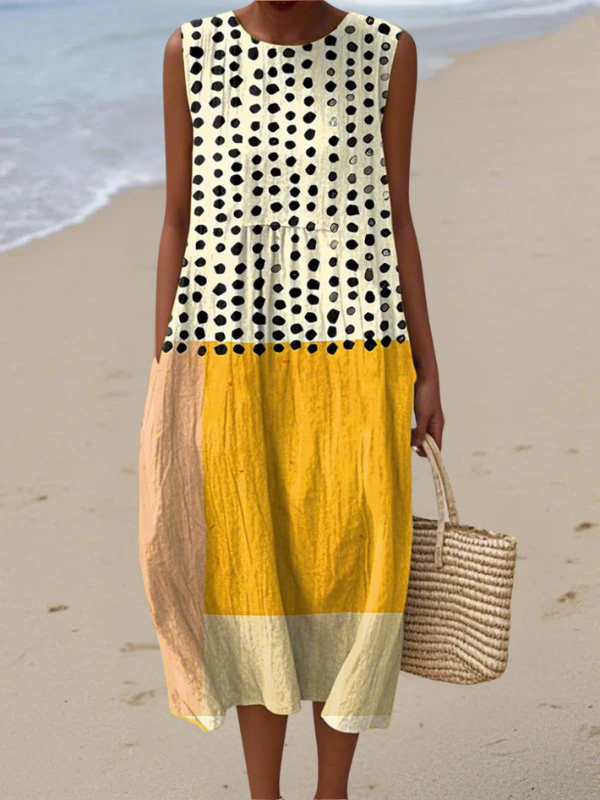 Evangeline™ Polka Colorblock Midi Dress