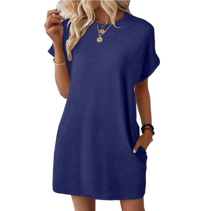 JOELLE – Casual Minimalist Round Neck Summer Dress