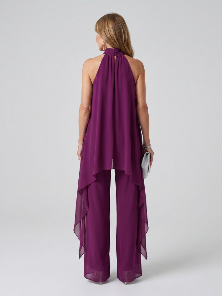 Angharad | Halter Neck Asymmetric Tunic Set