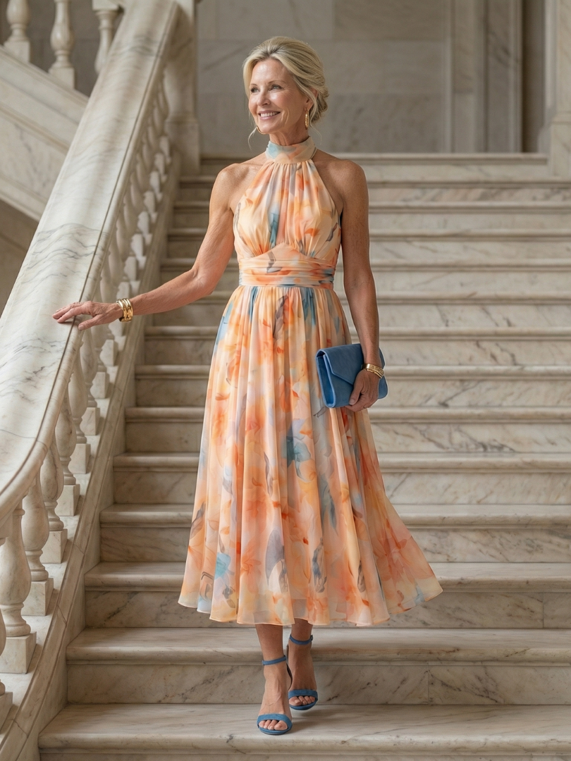 Paulette™ Soft Halter Midi Dress