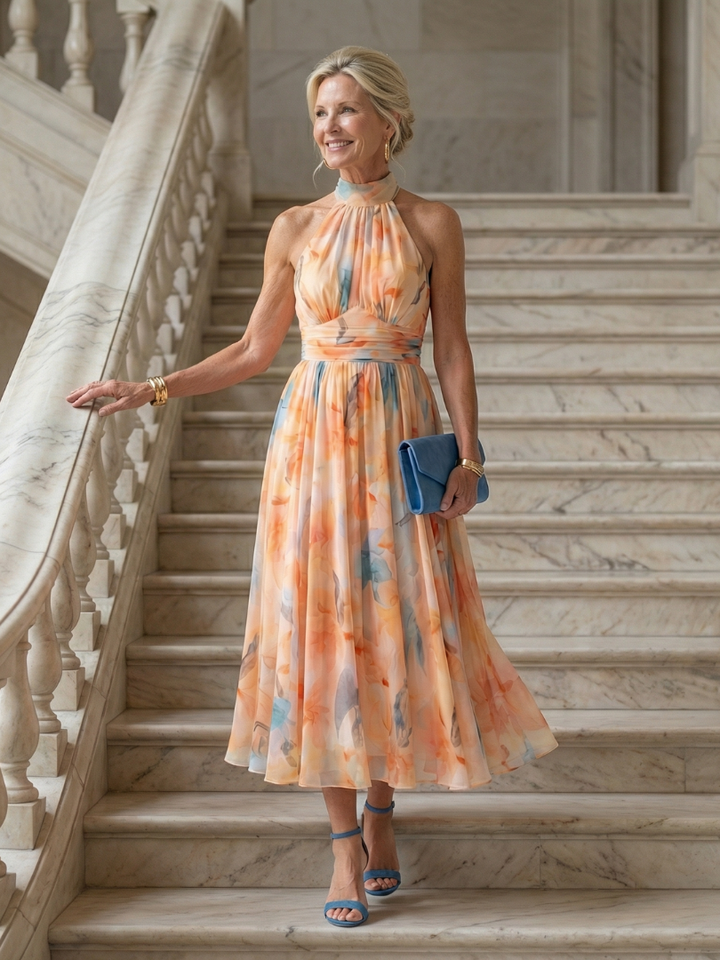 Paulette™ Soft Halter Midi Dress