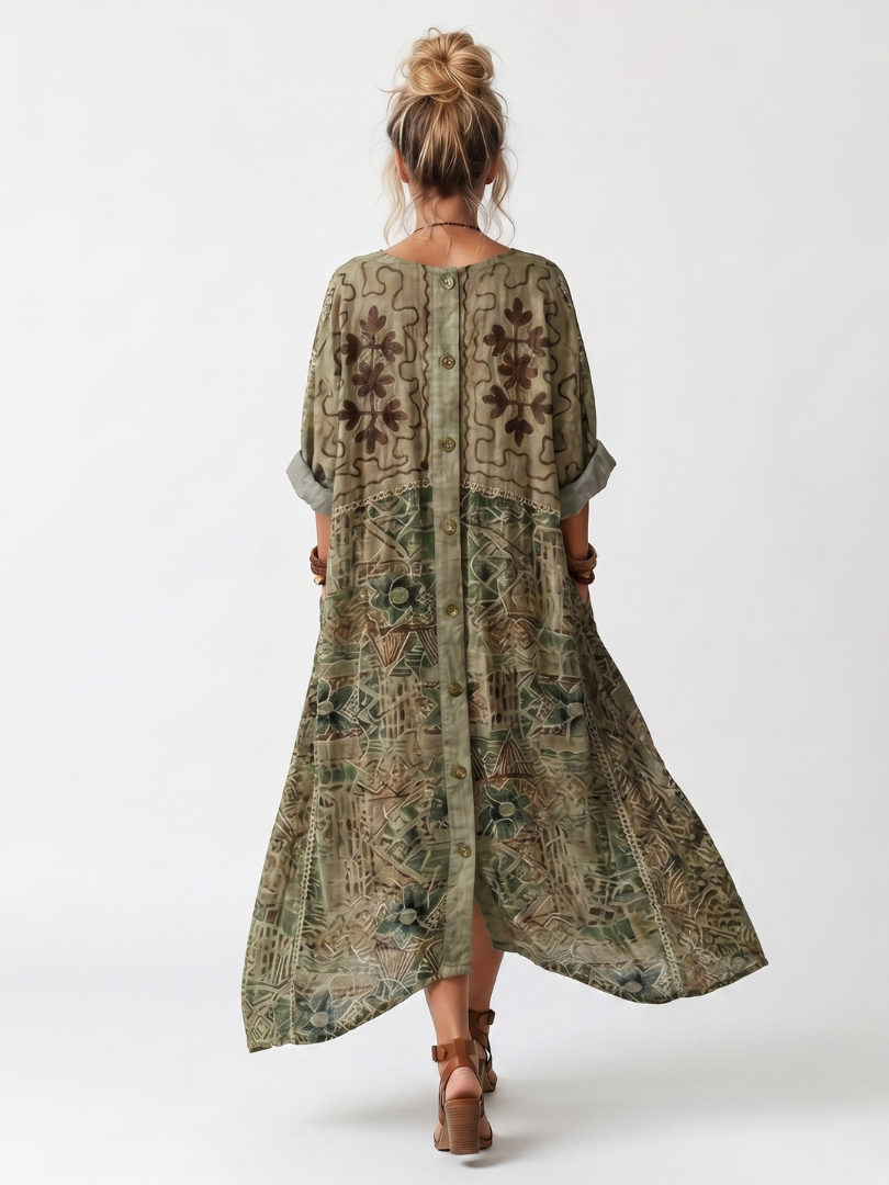 Daphne | Button Front Oversized Pocket Midi Dress