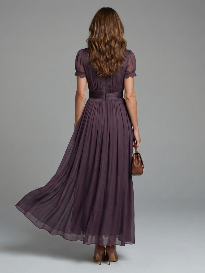 Orane | Gathered Waist Keyhole Maxi Dress