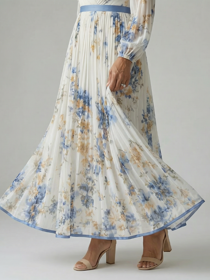 Benita | Pleated Wrap Midi Dress